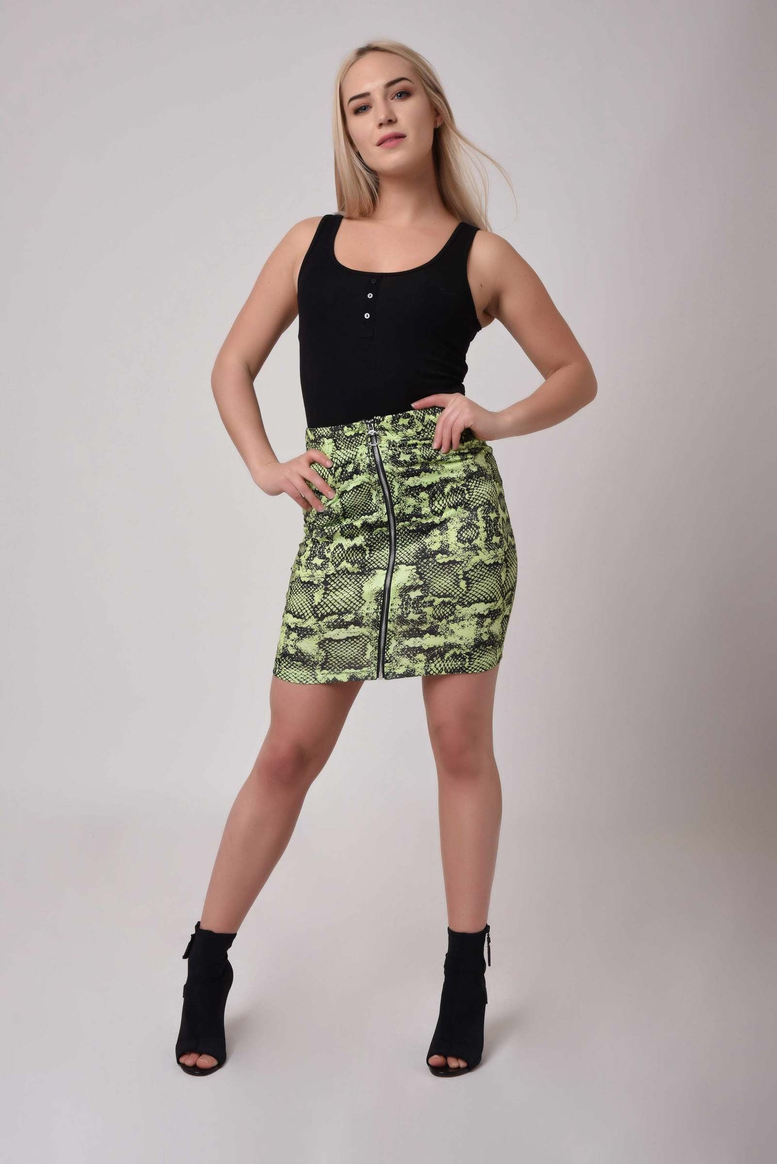 Jupe ajustée motif snake