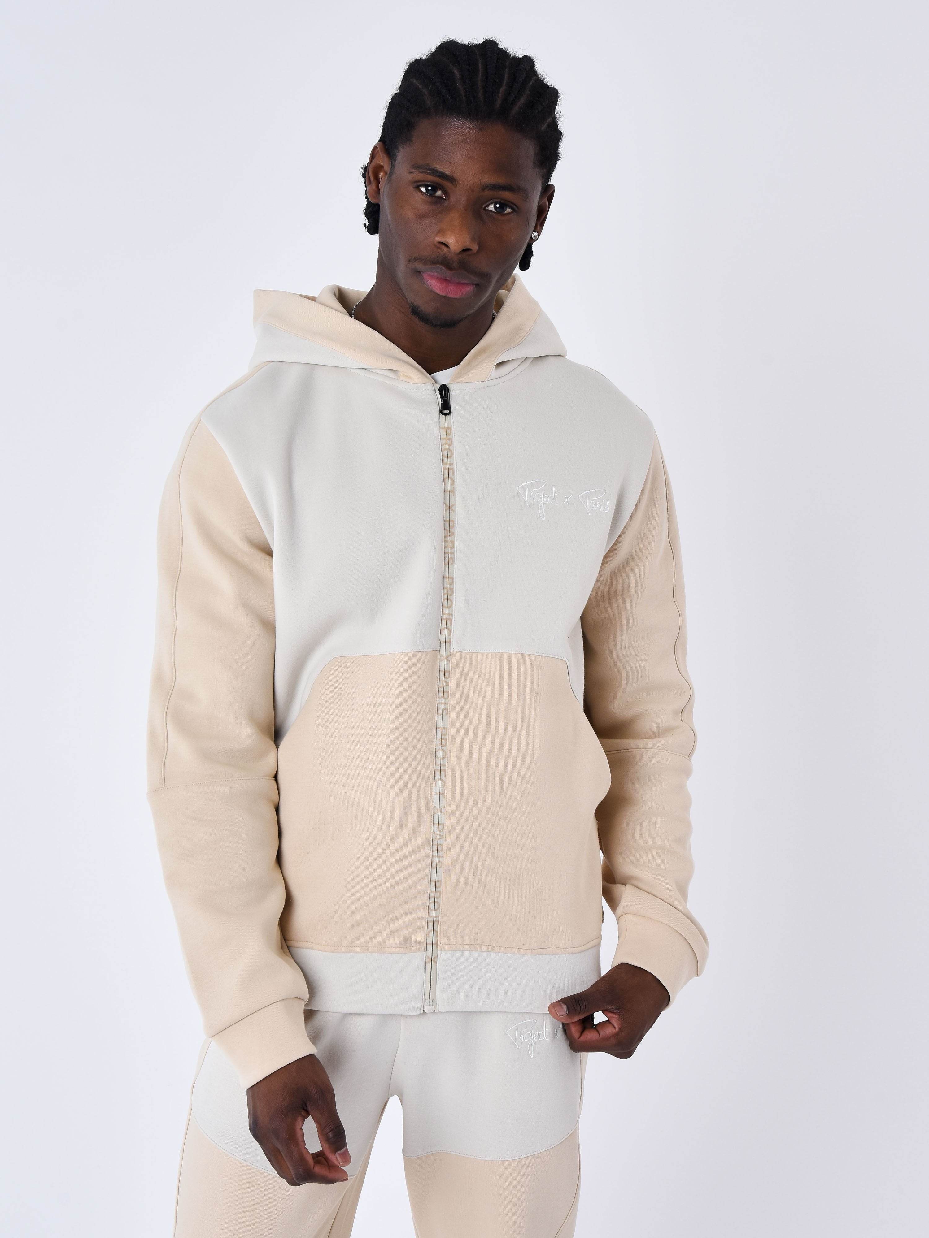 Sweat à Capuche zippé two tone