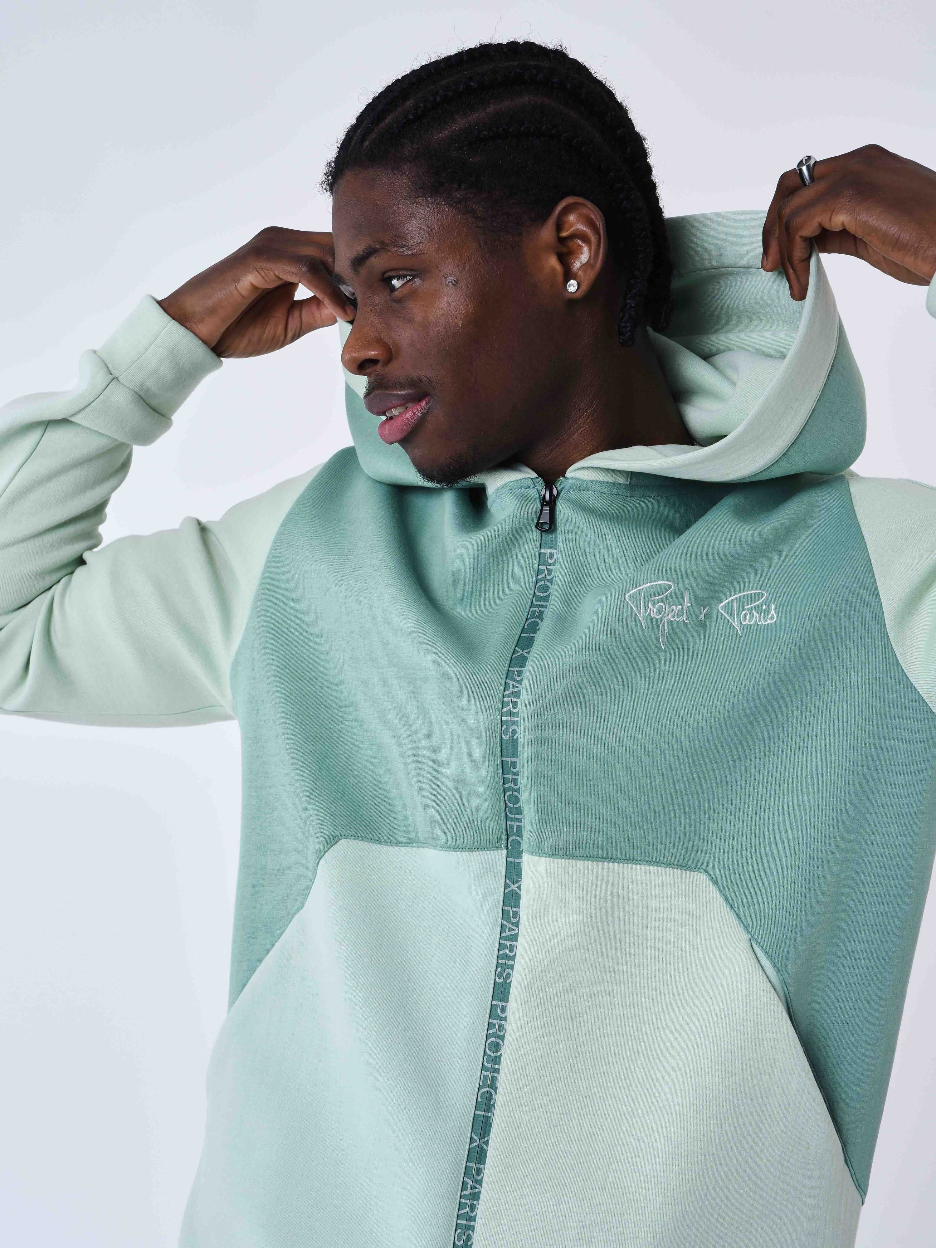 Sweat à Capuche zippé two tone