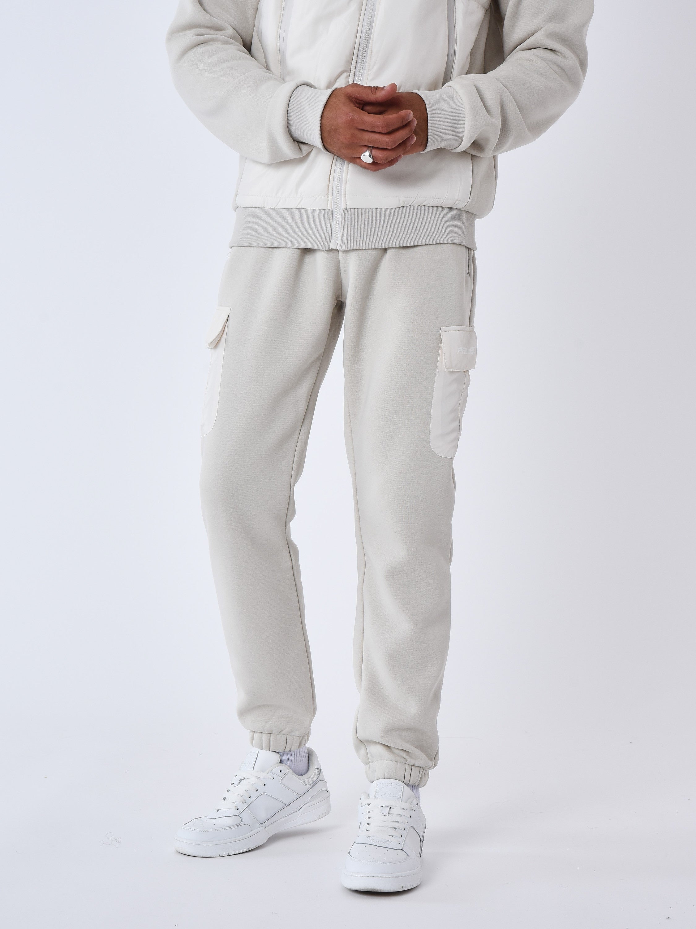 Bas de jogging avec empiècement bimatière