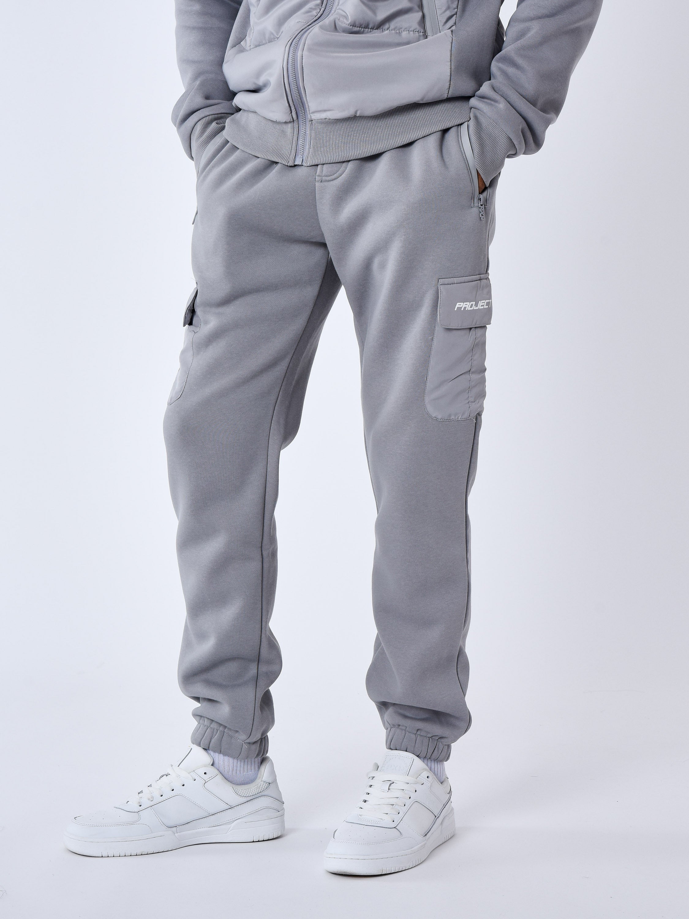 Bas de jogging avec empiècement bimatière