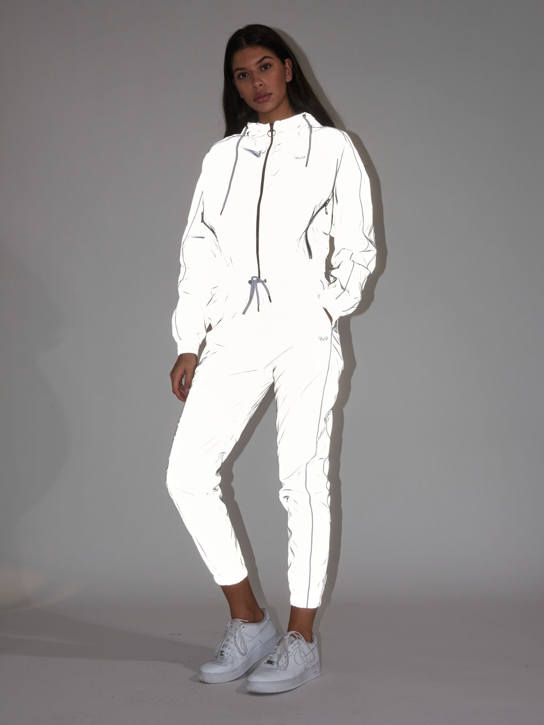 Bas de jogging bas élastiqué réfléchissante avec piping