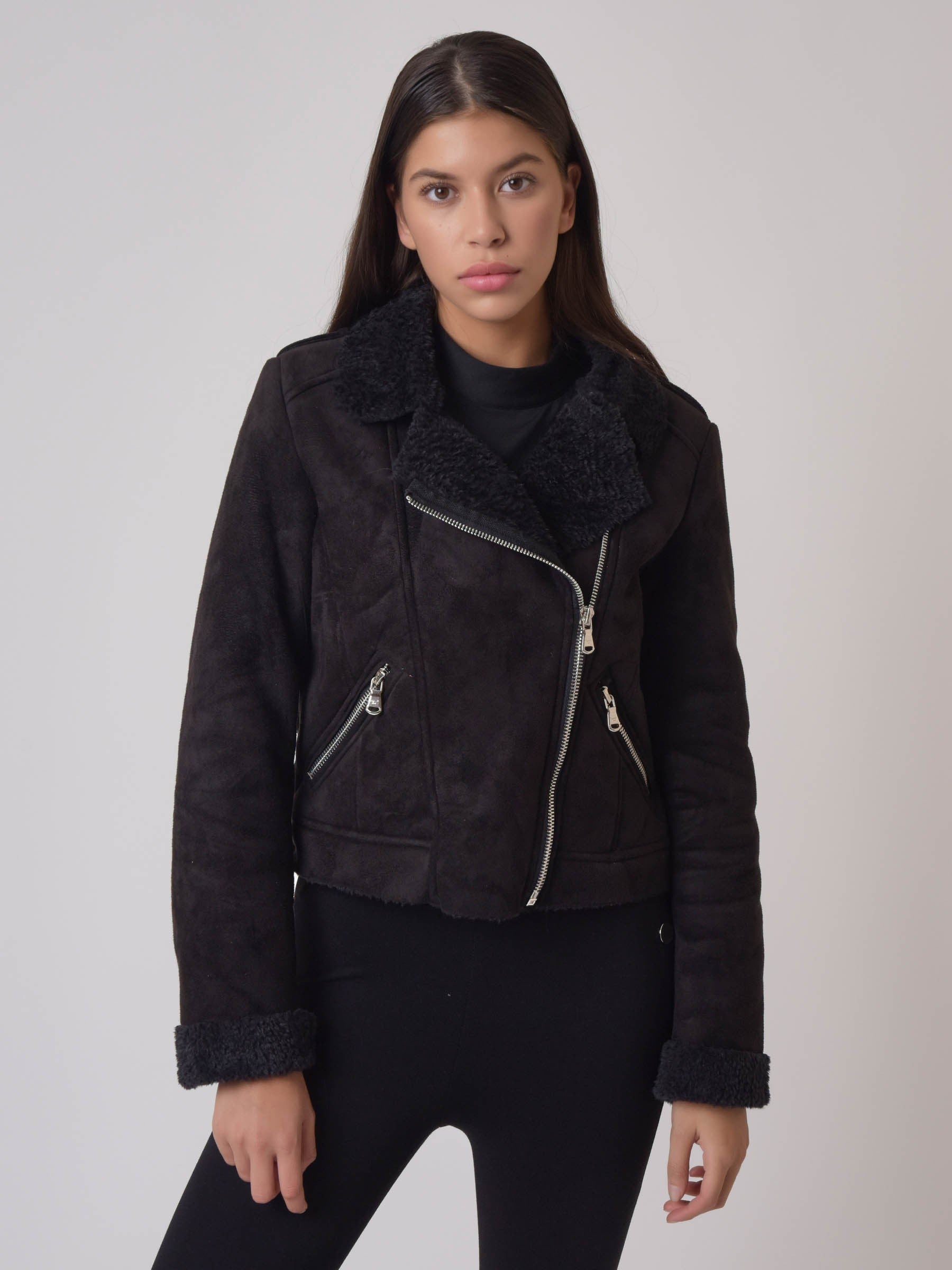 Perfecto en daim doublure imitation peau de mouton