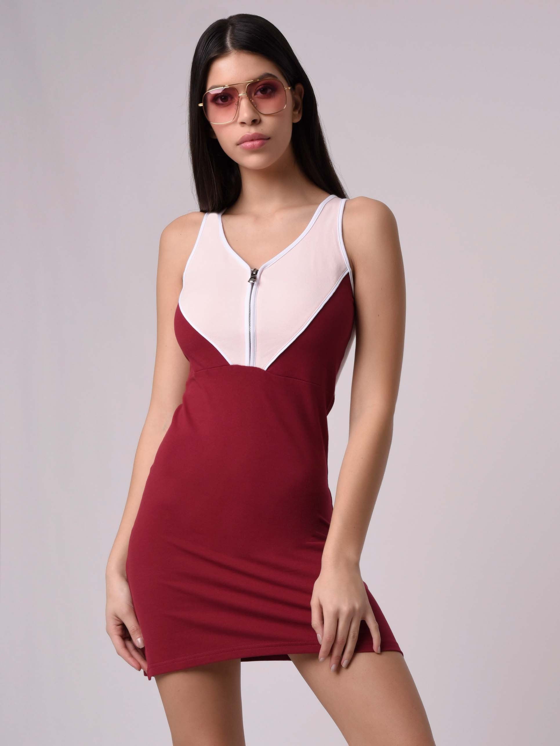 Robe débardeur zippée