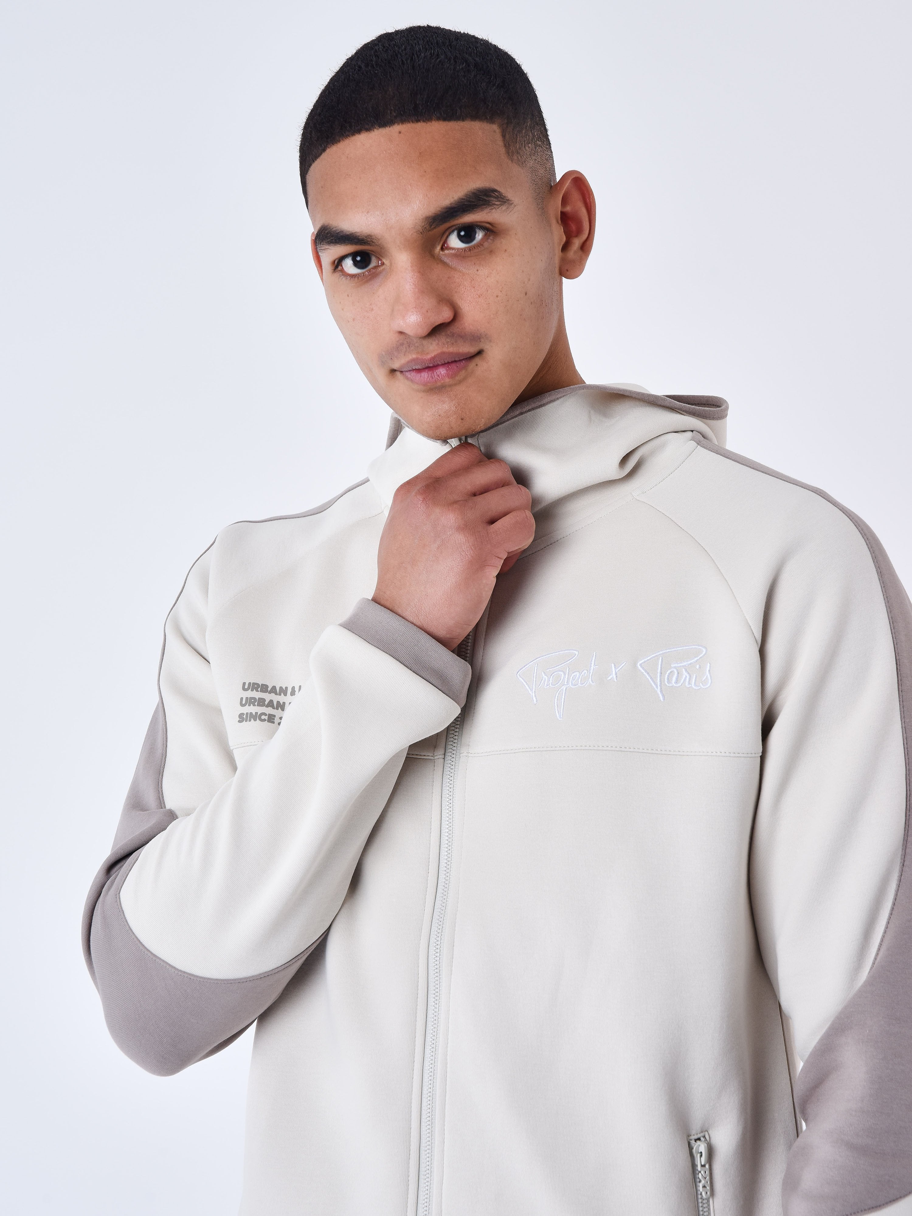 Sweat à Capuche zippé two tone