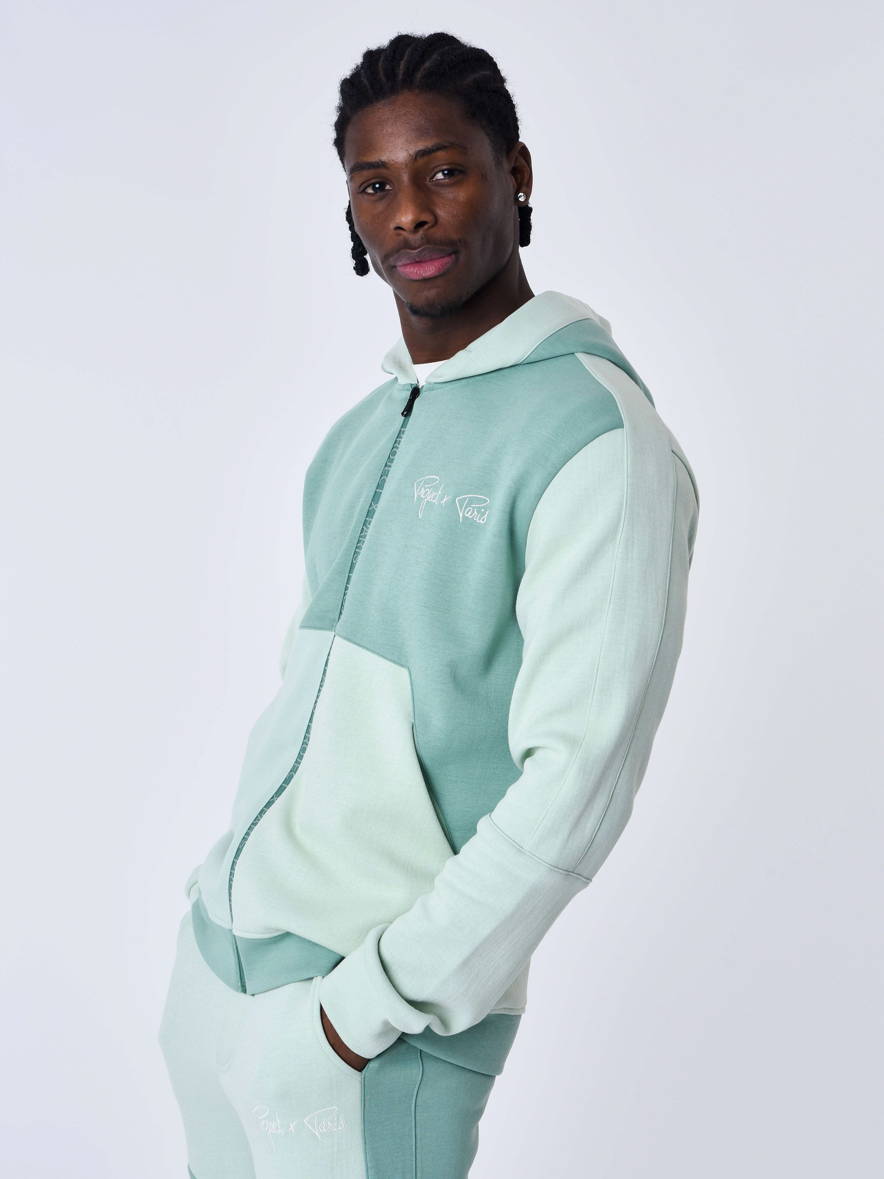 Sweat à Capuche zippé two tone