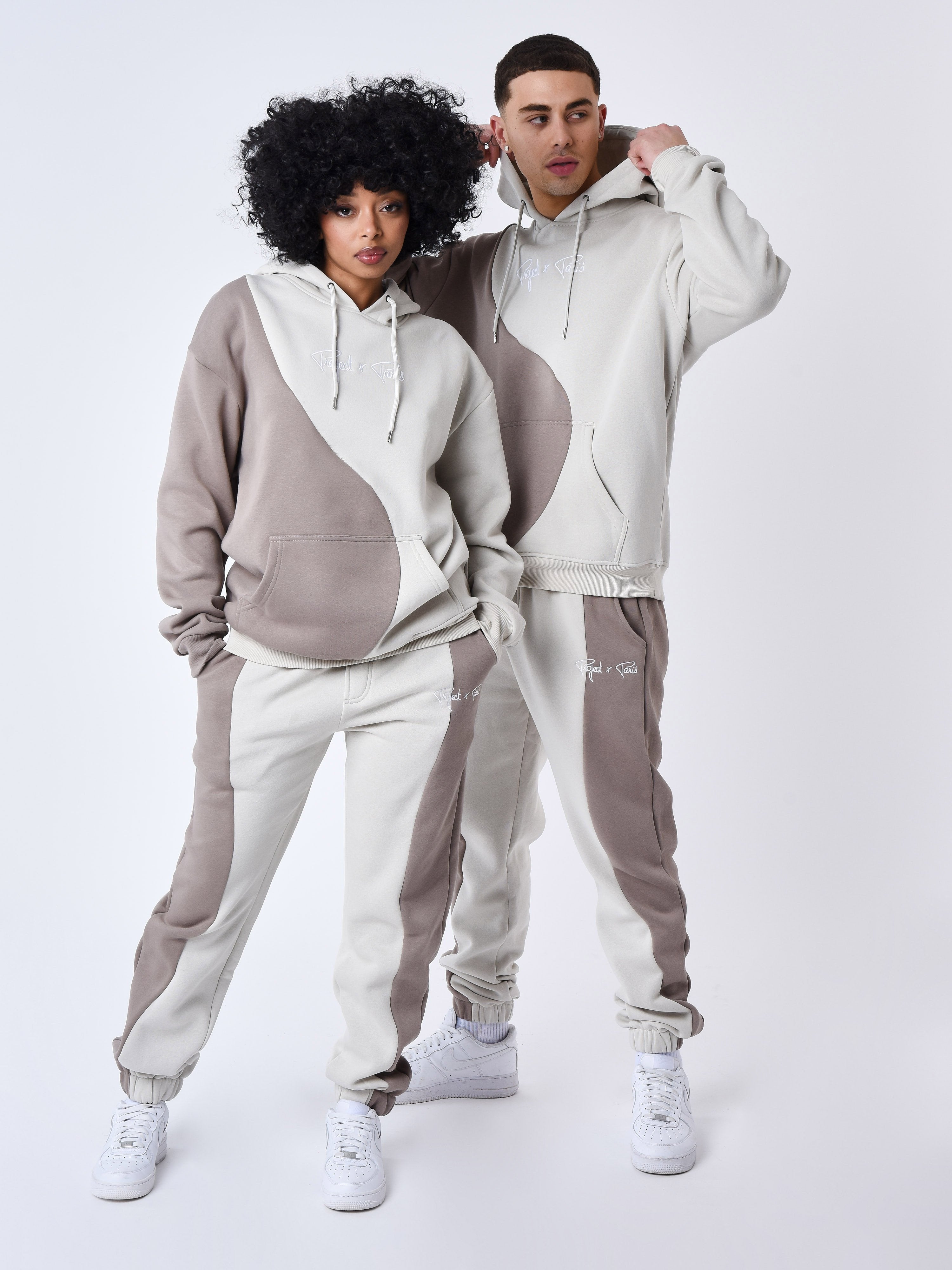 Bas de jogging bicolore style vague