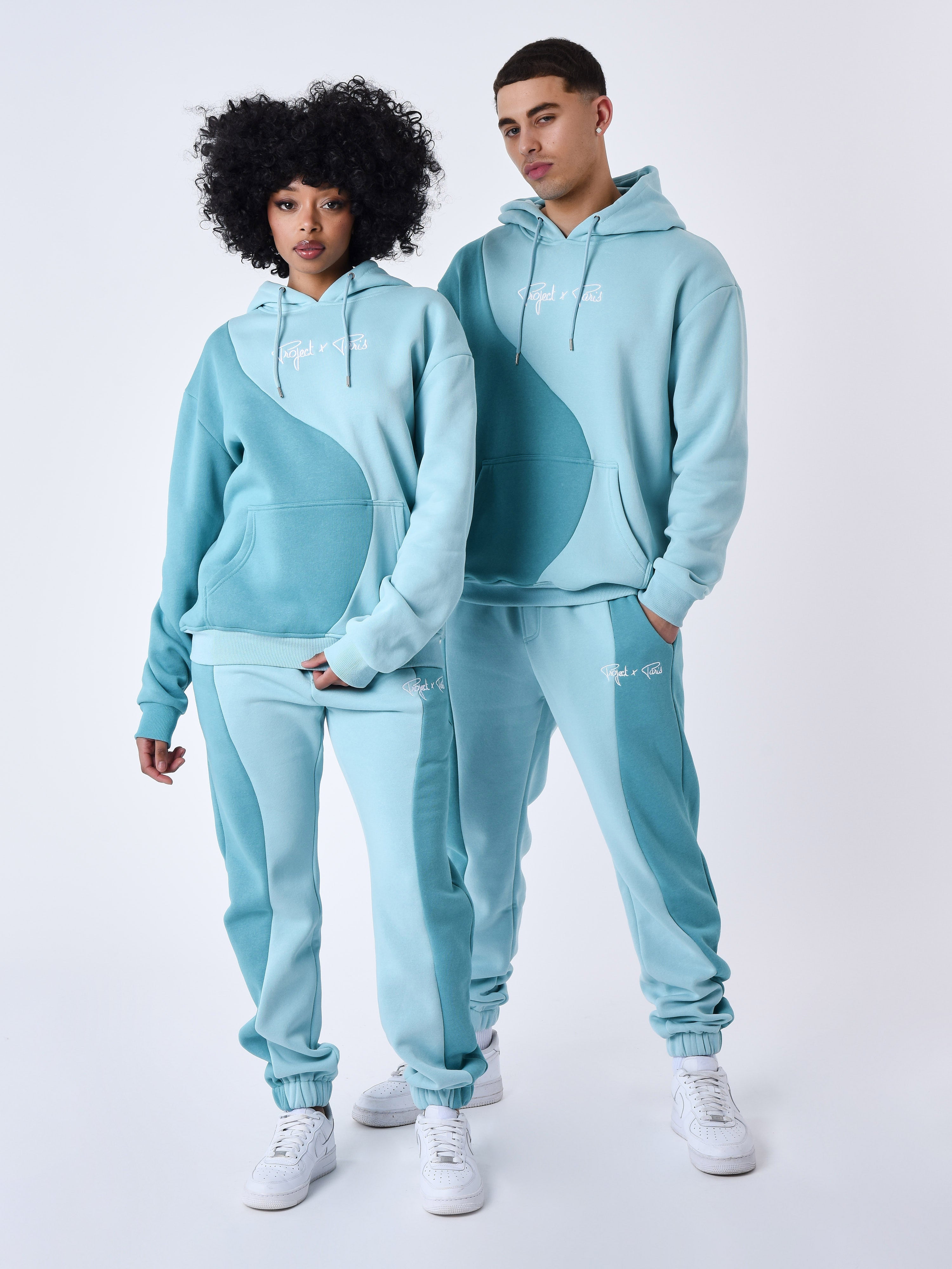 Bas de jogging bicolore style vague