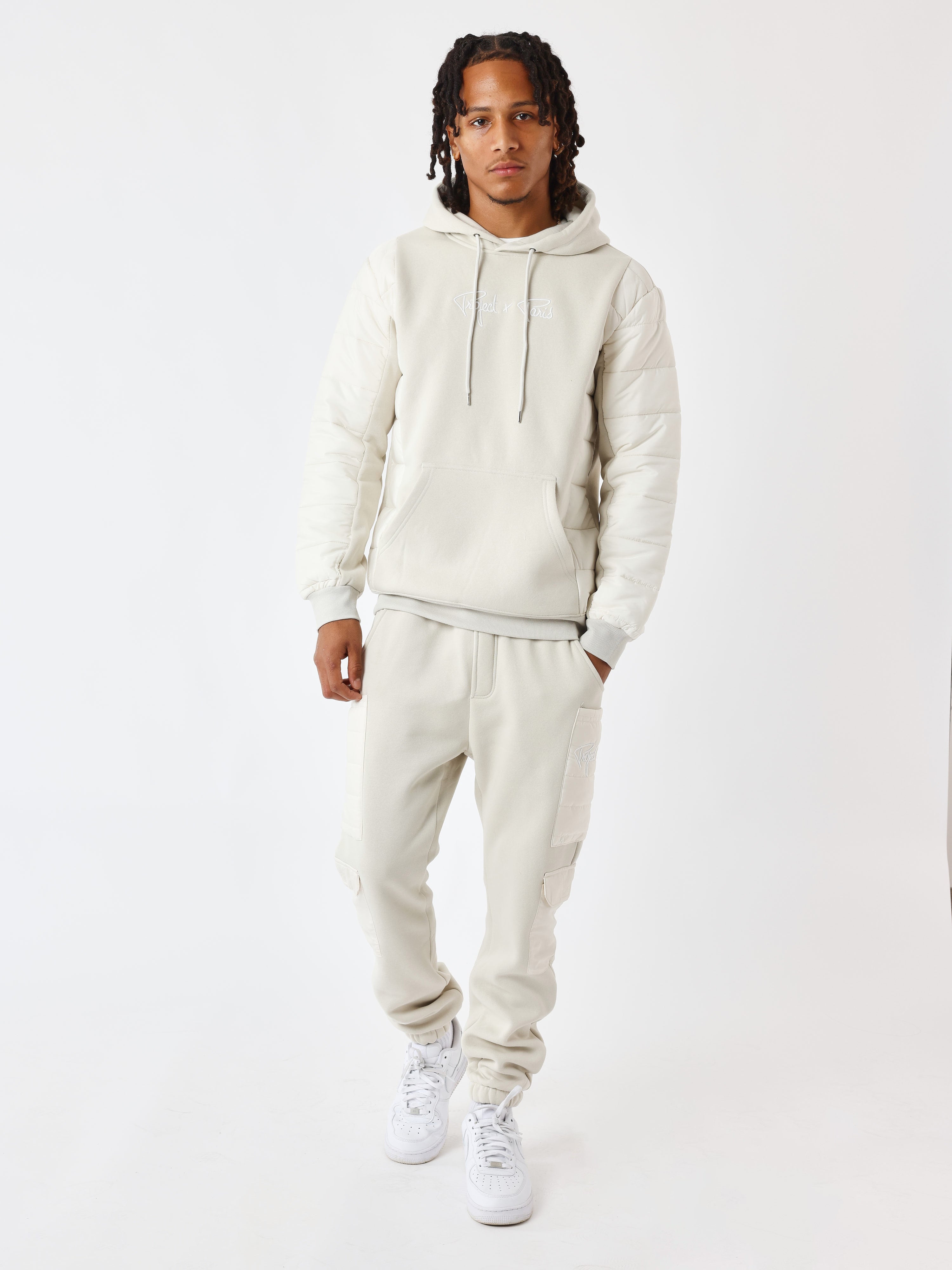 Bas de jogging à empiècement bimatière