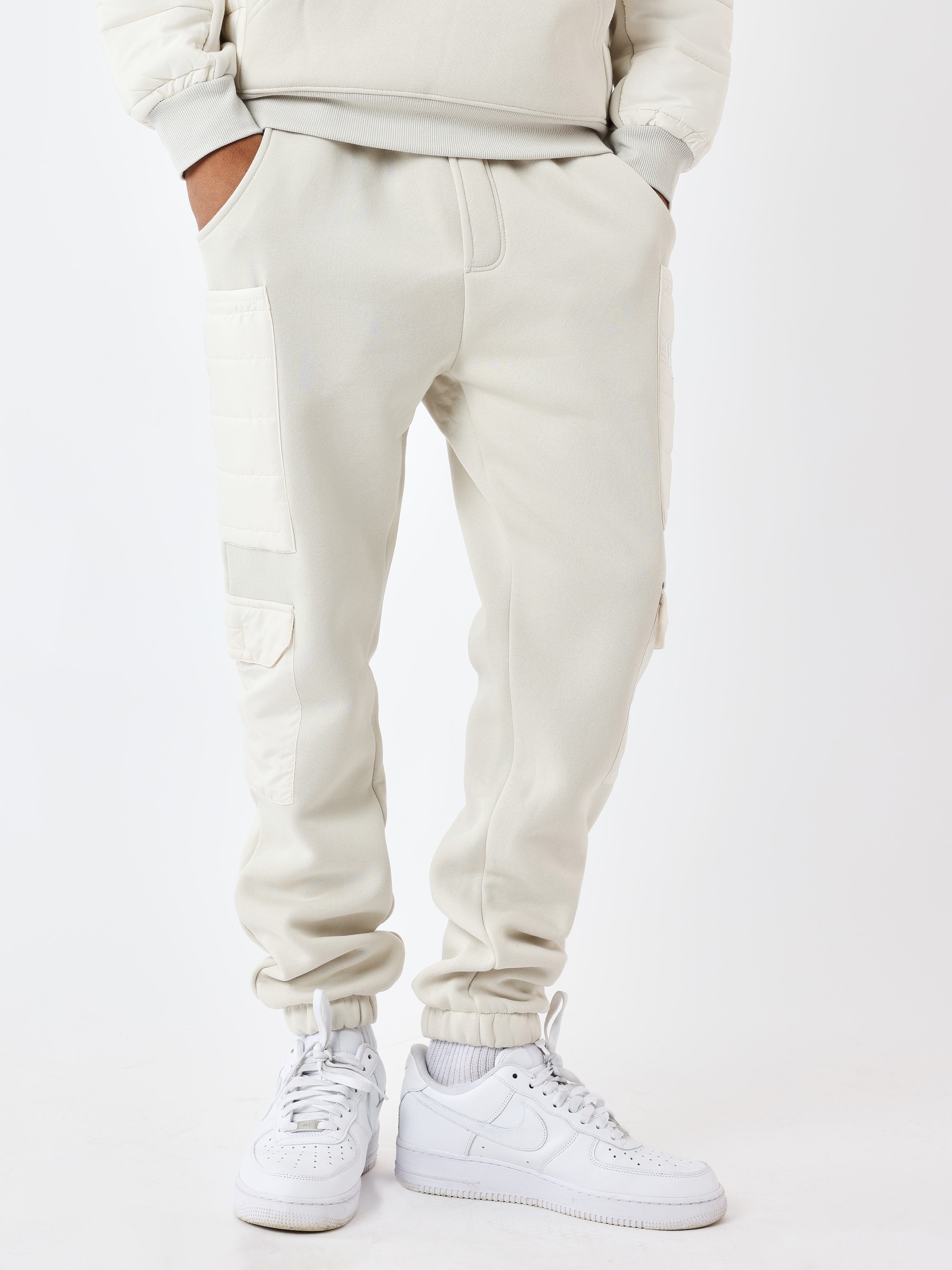 Bas de jogging à empiècement bimatière