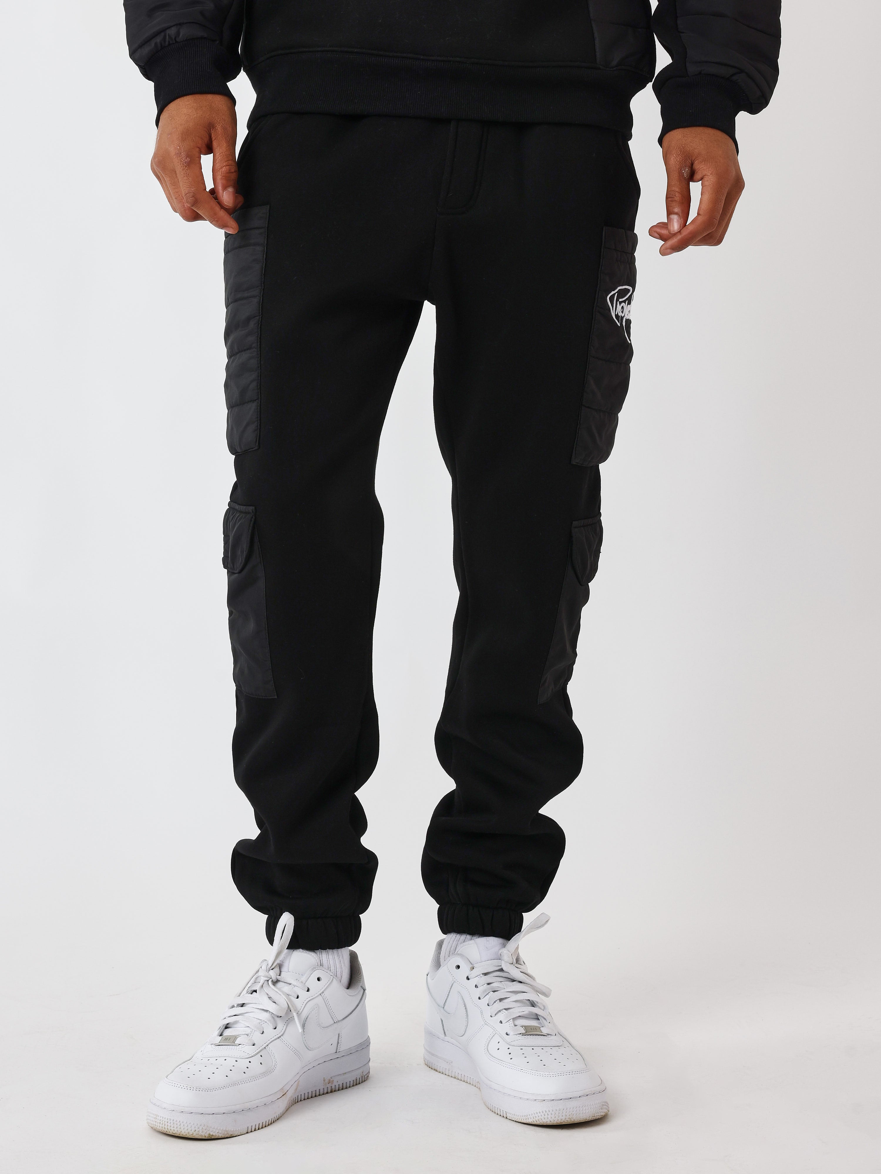 Bas de jogging à empiècement bimatière