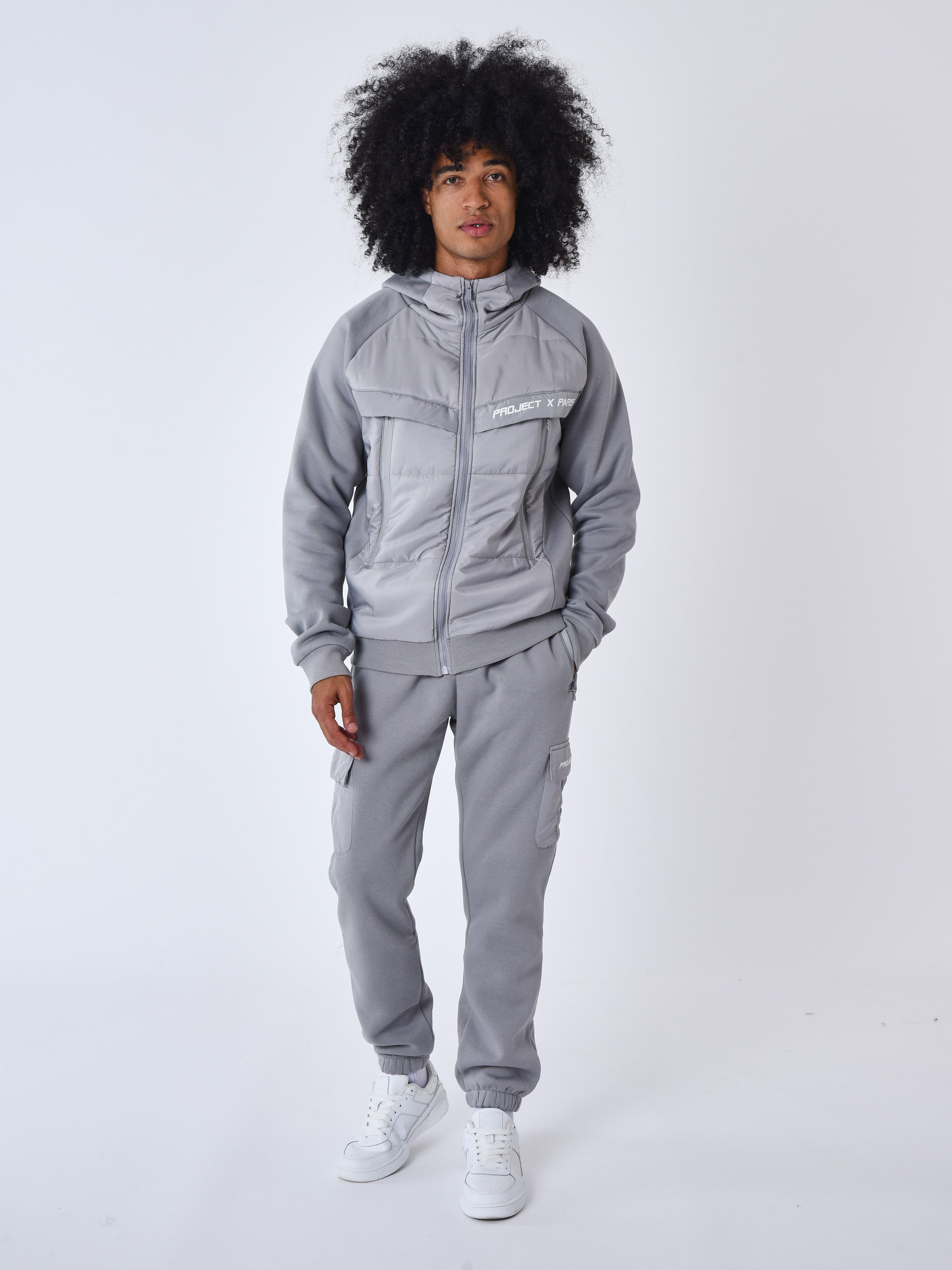 Bas de jogging avec empiècement bimatière