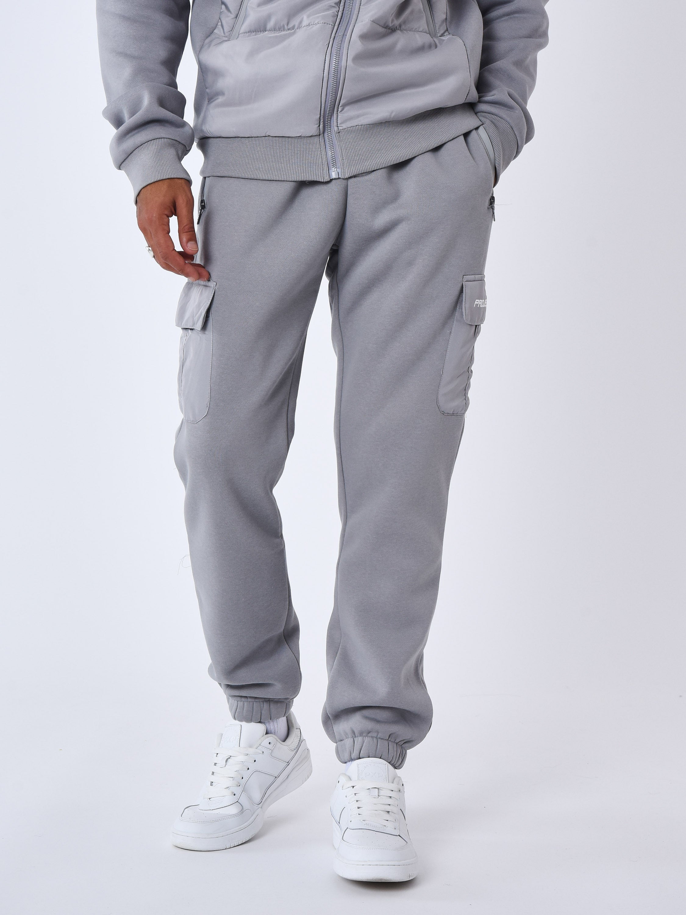 Bas de jogging avec empiècement bimatière