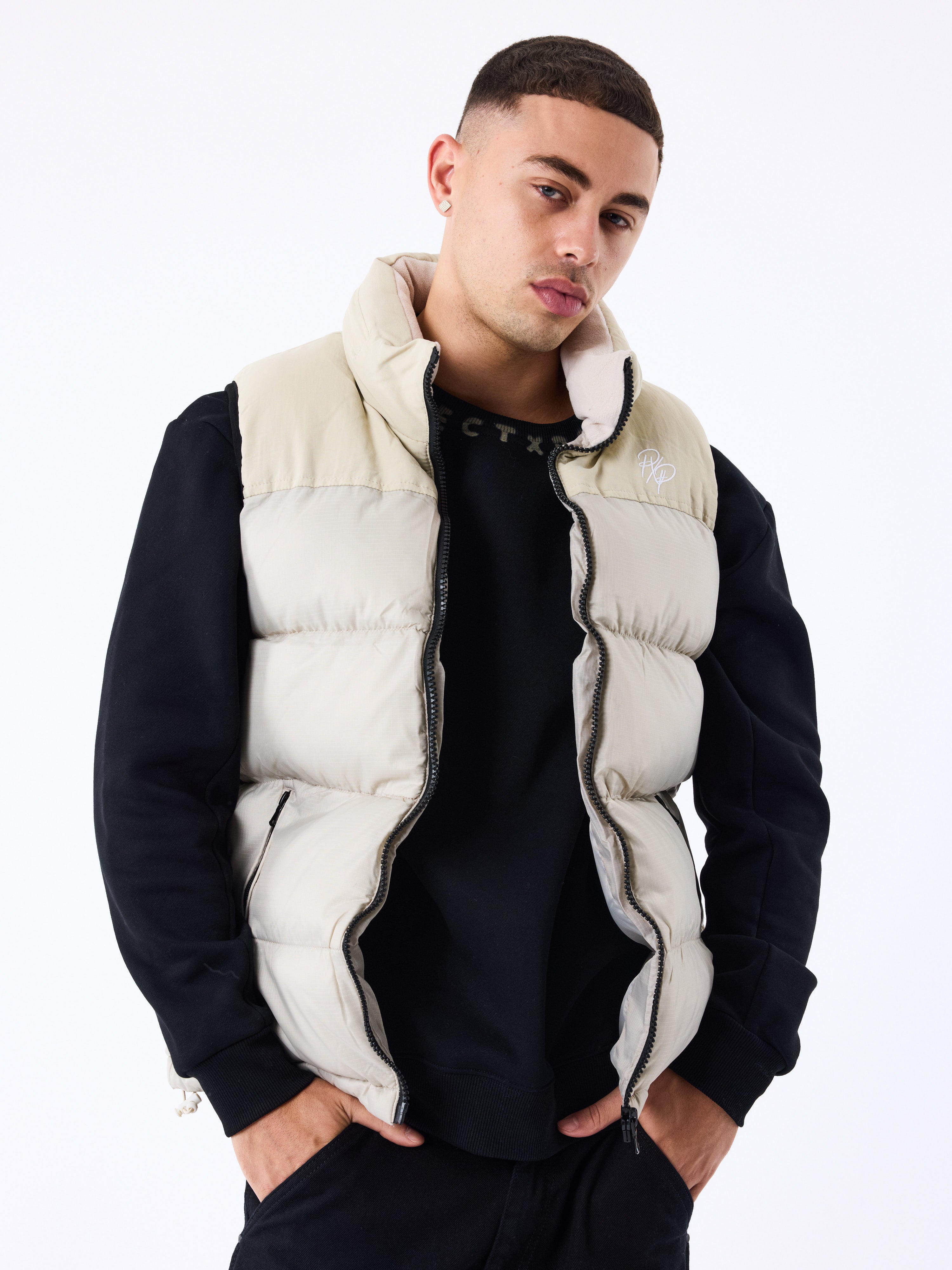 Doudoune sans manches à empiècement