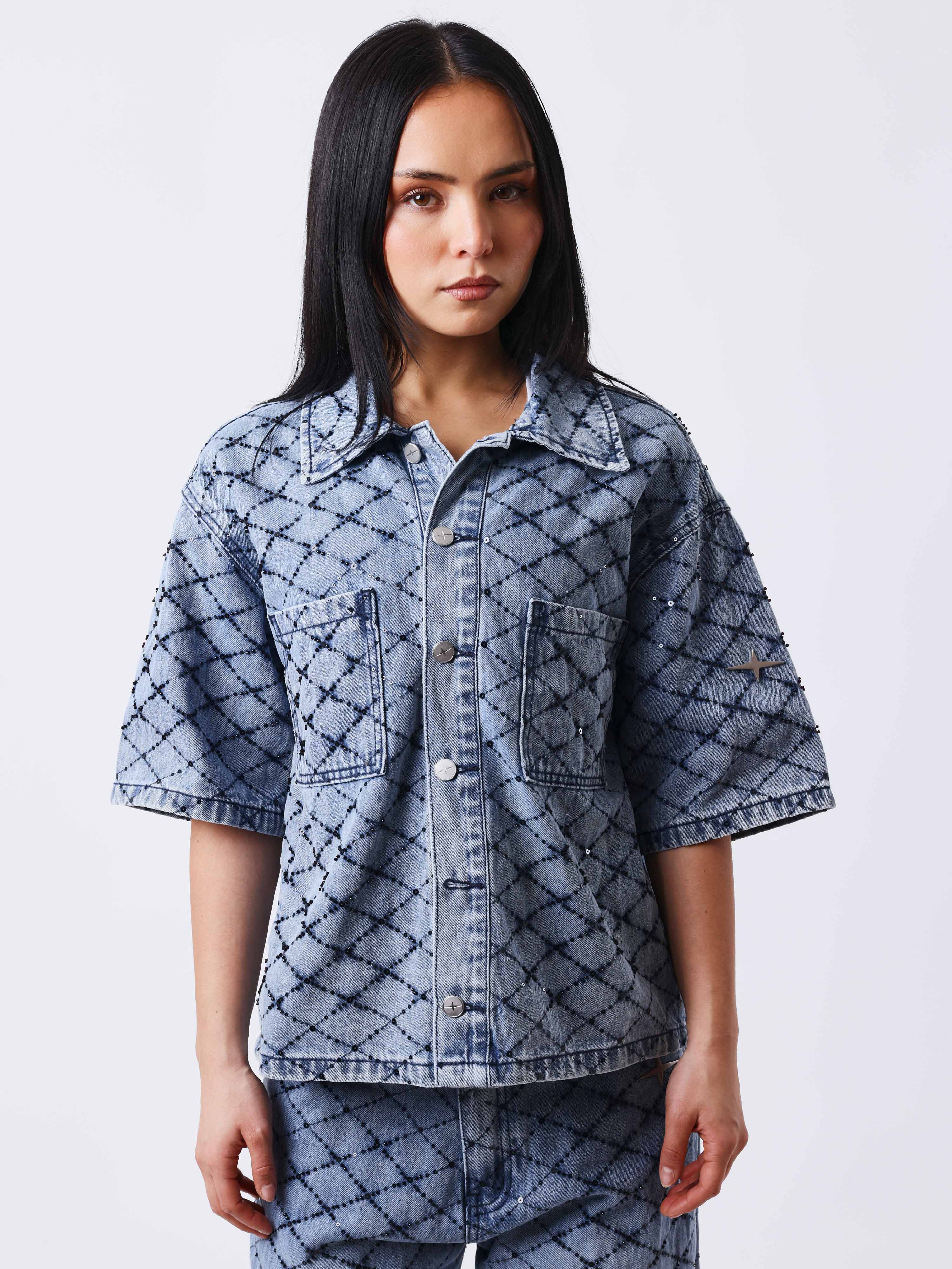 Surchemise denim manches courtes Precious