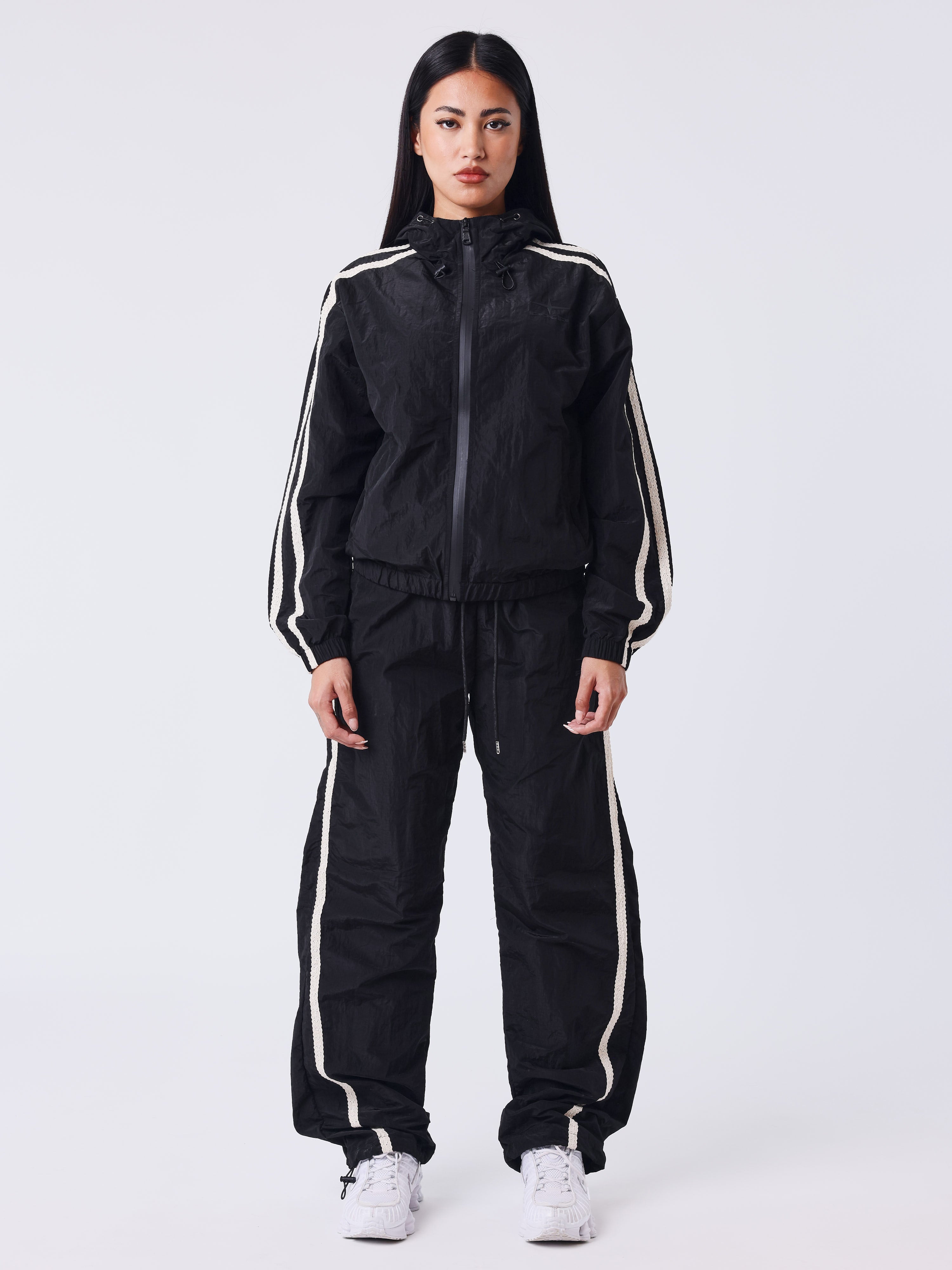 Veste zippée à bandes en crochet Sportly