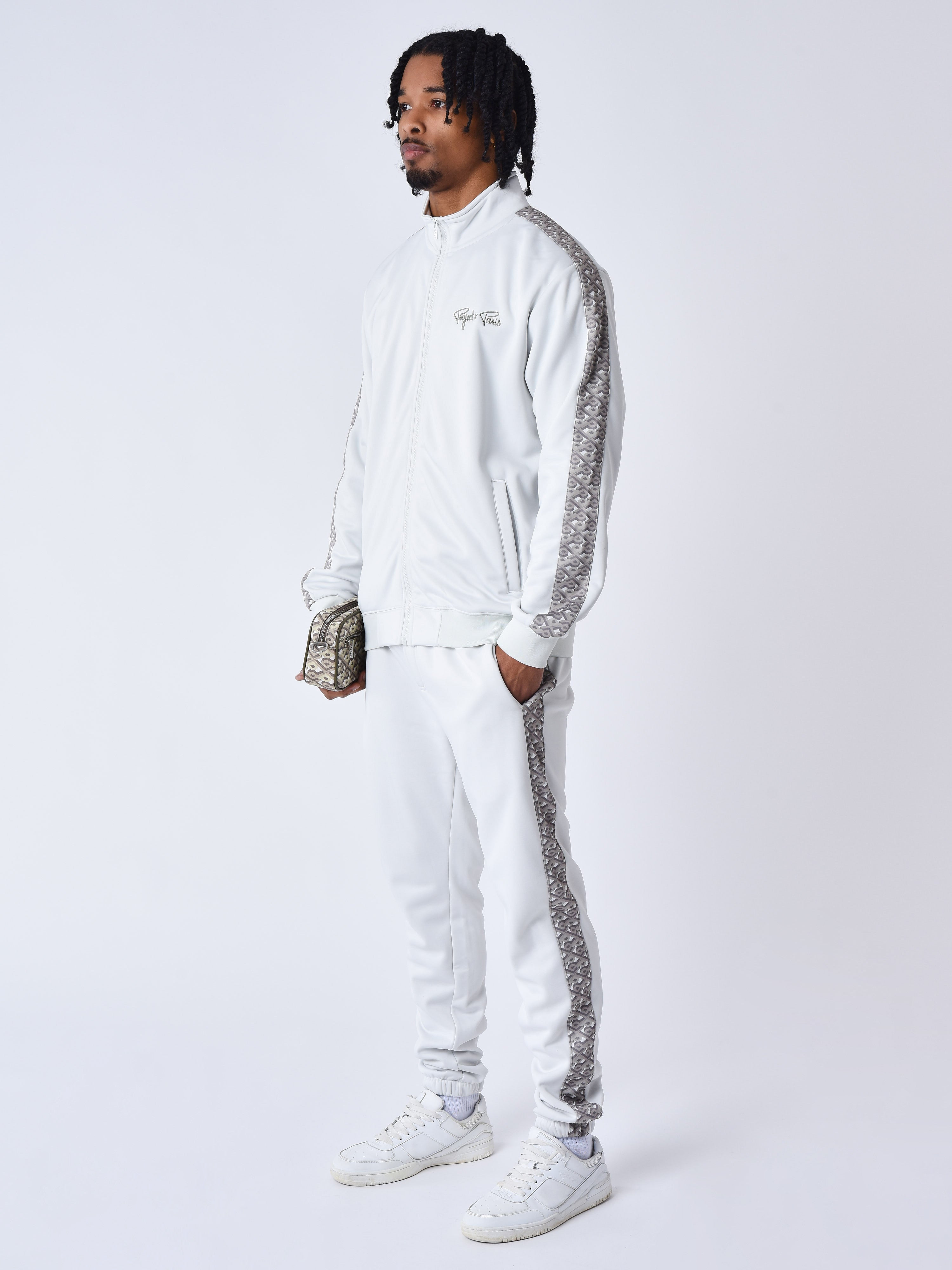 Veste zippé à bande imprimé