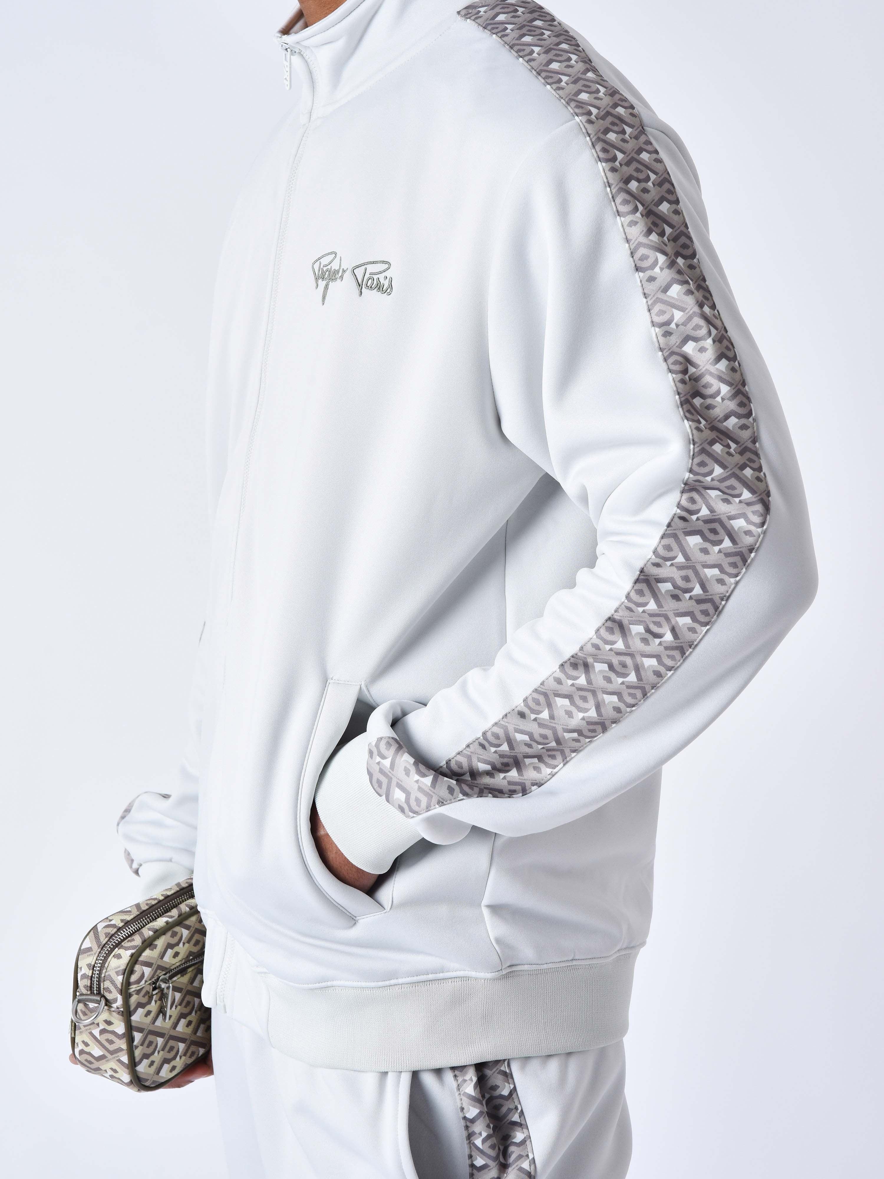 Veste zippé à bande imprimé